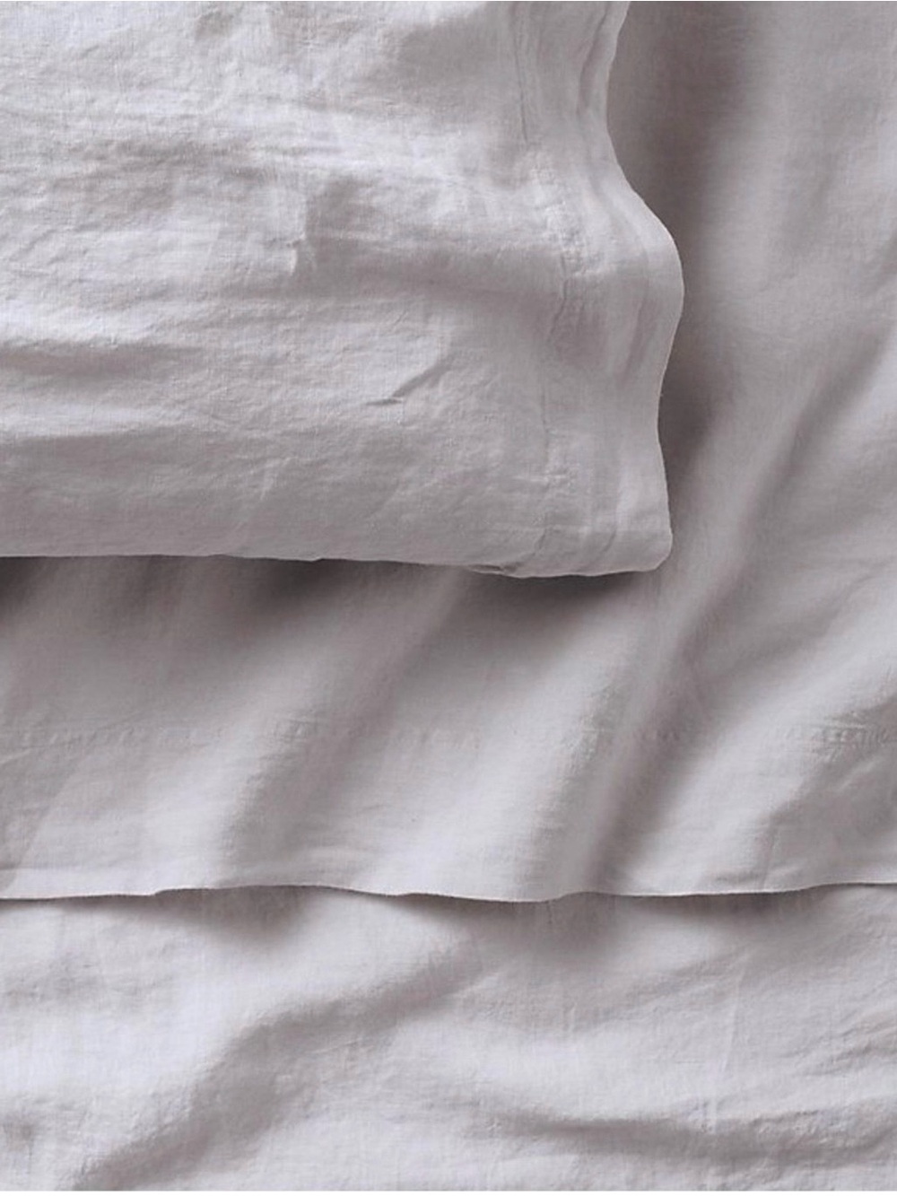 Garnet Hill Relaxed Organic Linen Solid Queen Lotus Sheet Set